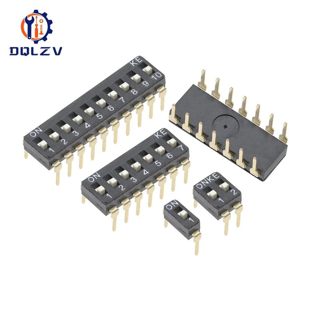 DIP Switch Toggle Switches 2.54mm 1P/2P/3P/4P/5P/6P/8P/10P black 2.54MM SMD Switch Gold Plated Pin