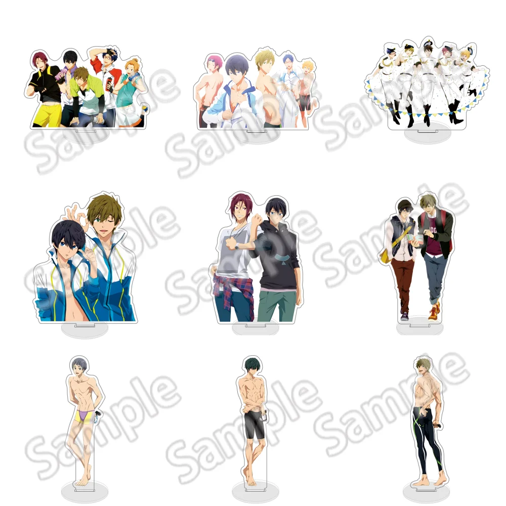 Complete Series15CM Hot Anime Free! Acrylic Stand keychain Model Cosplay Characters Ornament Accessories Goods Collection Gifts
