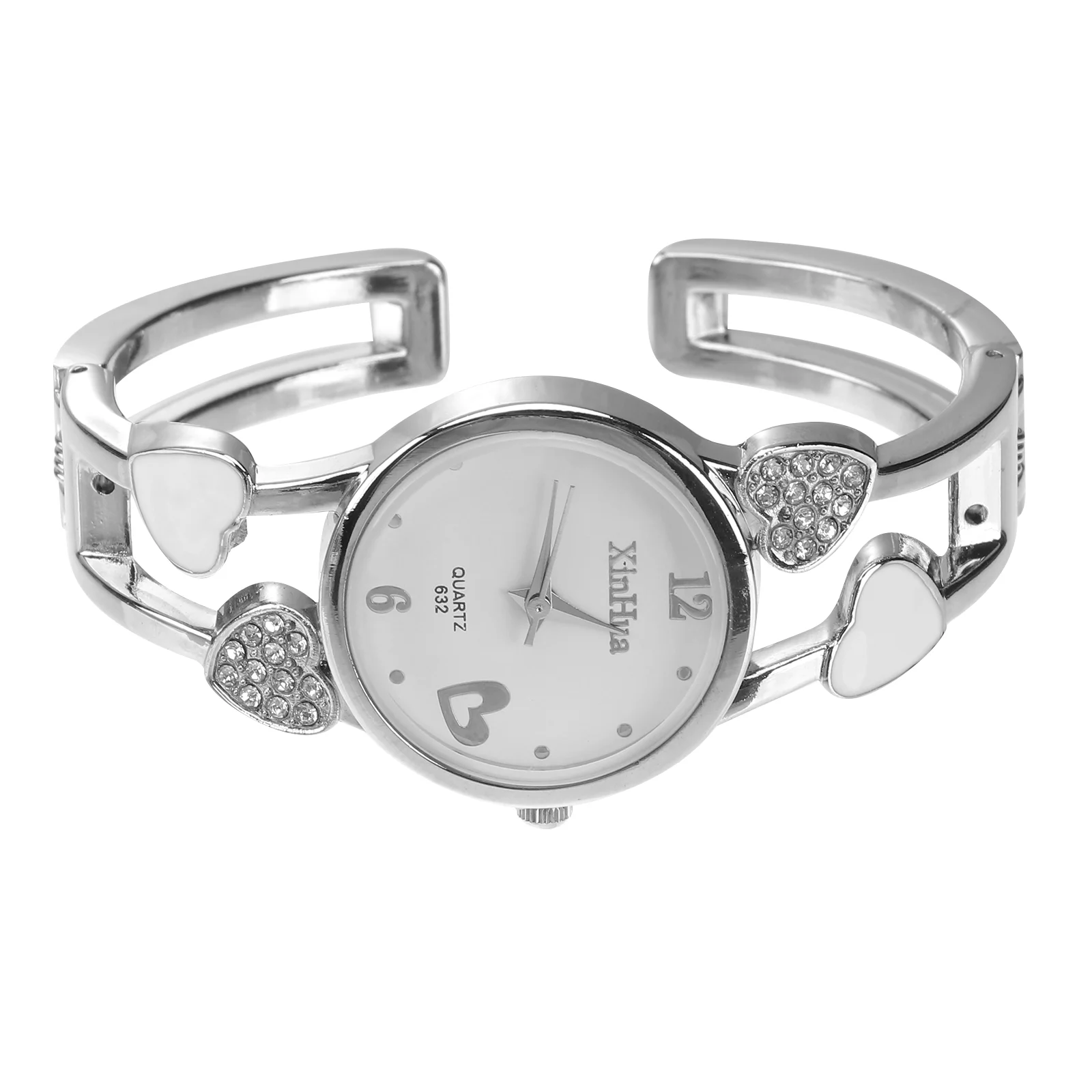 Metal Diamond Bracelet Watch Ladies Stainless Steel Girls Silver Stylish Women Quartz