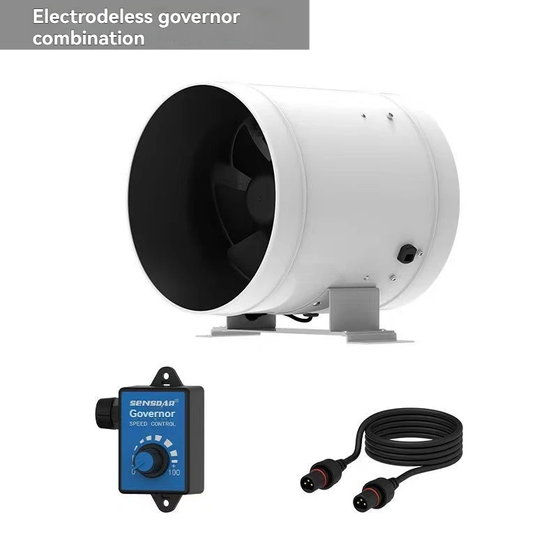 DC Axial Fan Inline Duct Fan, Variable Frequency Control for Ventilation System, Exhaust Fan, Low Noise & Boost Pressure