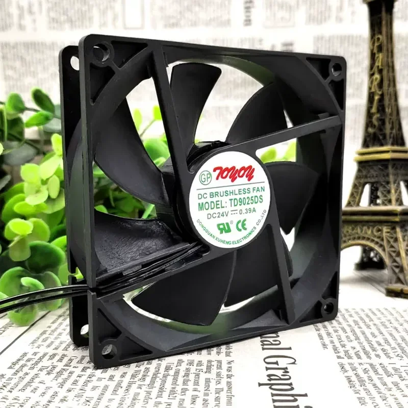 TOYON TD9025DS 24V 0.39A 90x25mm Radiator Fan for Electronics Cooling Two-Wire Silent Operation