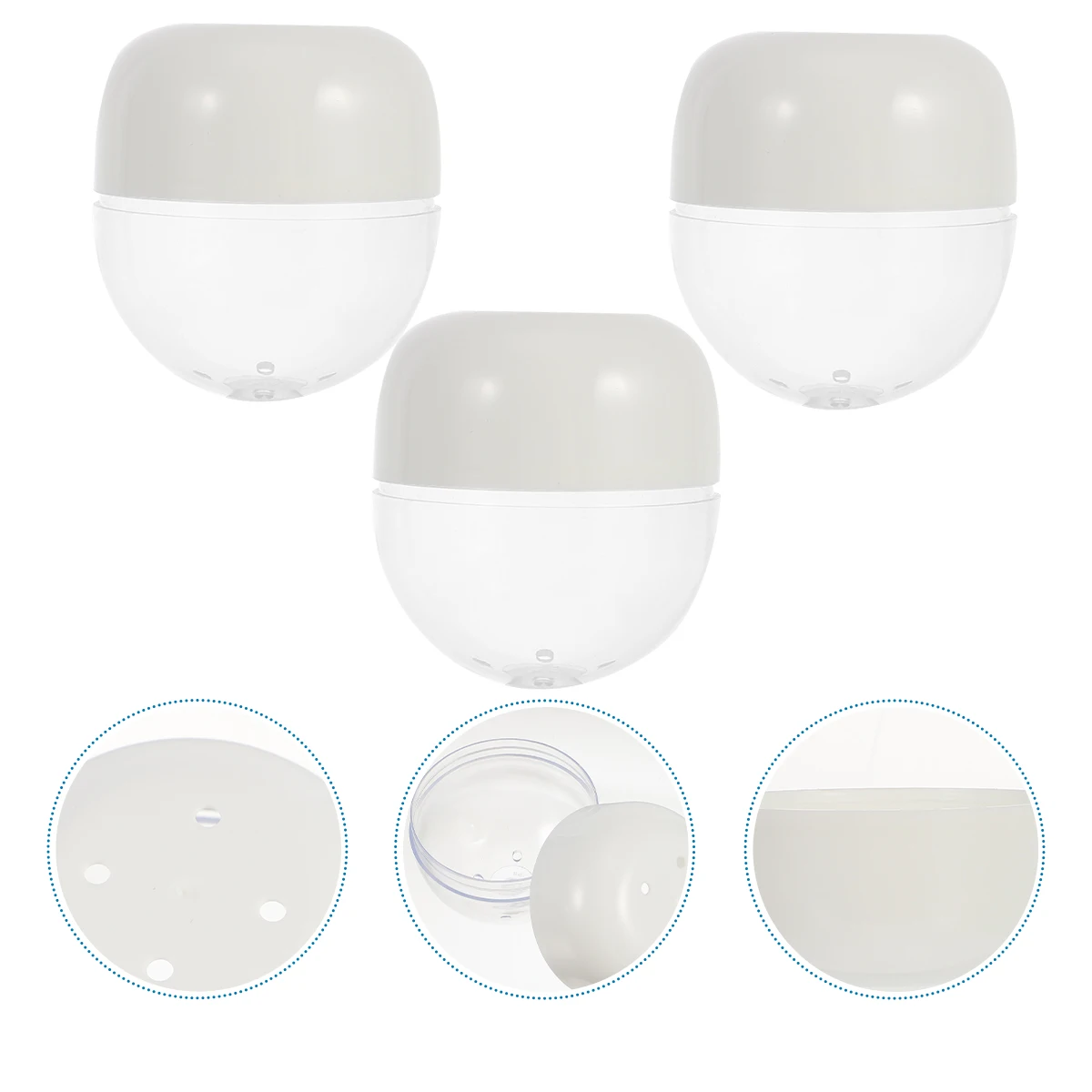 

3Pcs Makeup Egg Storage Box Breathable Dustproof Portable Case for Sponge Organizer Travel Holder Drying Container