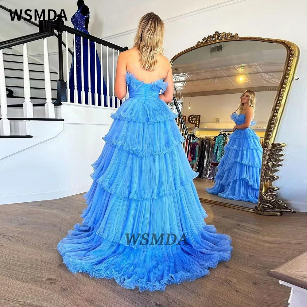 Robe de Rhà volants sans bretelles, longue robe de Rhen tulle à plusieurs niveaux, robe de soirée formelle, robe de princesse Sweet 16