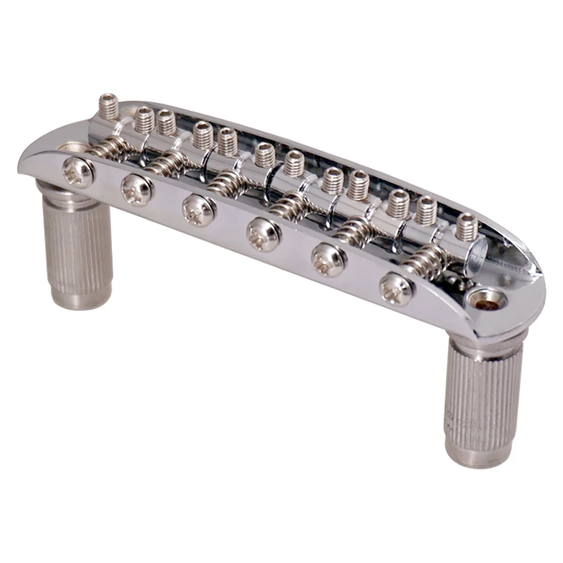 Guitar Saddle Bridge with Adjustable Barrel Saddles Zinc Alloy for Mustang Jaguar Jazzmaster Guitar Accessories,Silver