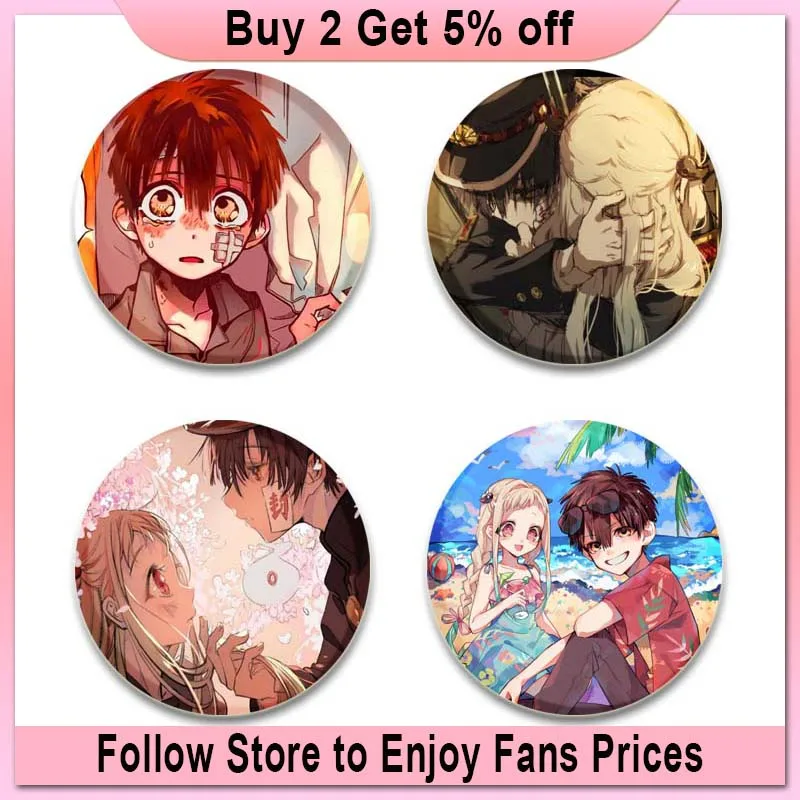 Toilet Bound Hanako Kun Anime Badges on Backpack Accessories NENE Manga Icons Pins Cartoon Brooches for Clothes Bag Decor Gifts