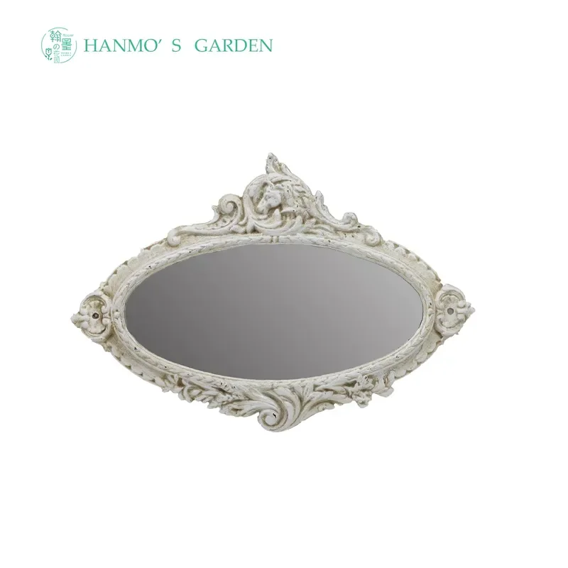 Hanmo's Garden Iron Gardening Embossed Oval Horse Head Mirror
