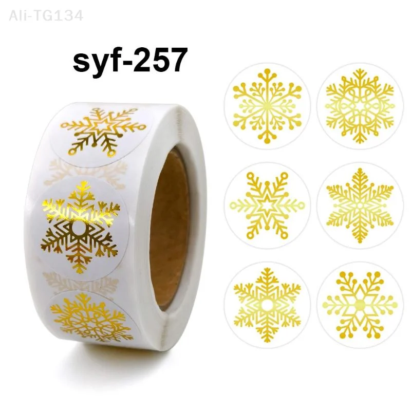 500 Buah/Set Stiker Selamat Natal Transparan Bulat 1 Inci Stiker Liburan Dekorasi Natal Kartu Pesta Pernikahan SHIDWJ