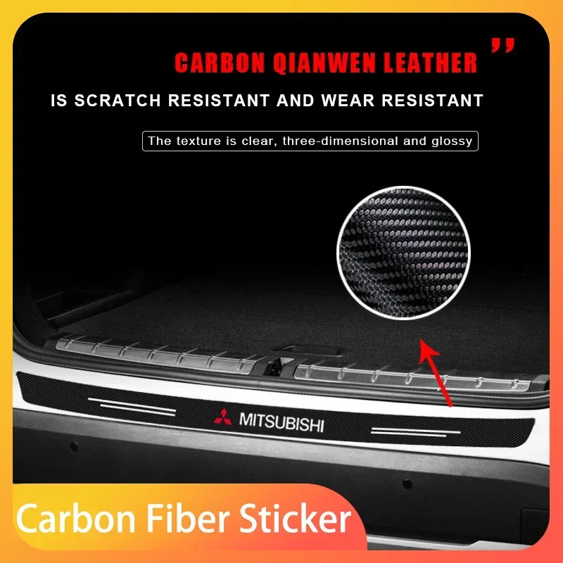 

Задний бампер автомобиля из углеродного волокна, защита багажника, защищенная наклейка для Mitsubishi ASX Lancer Pajero Outlander L200 EVO Lancer EX