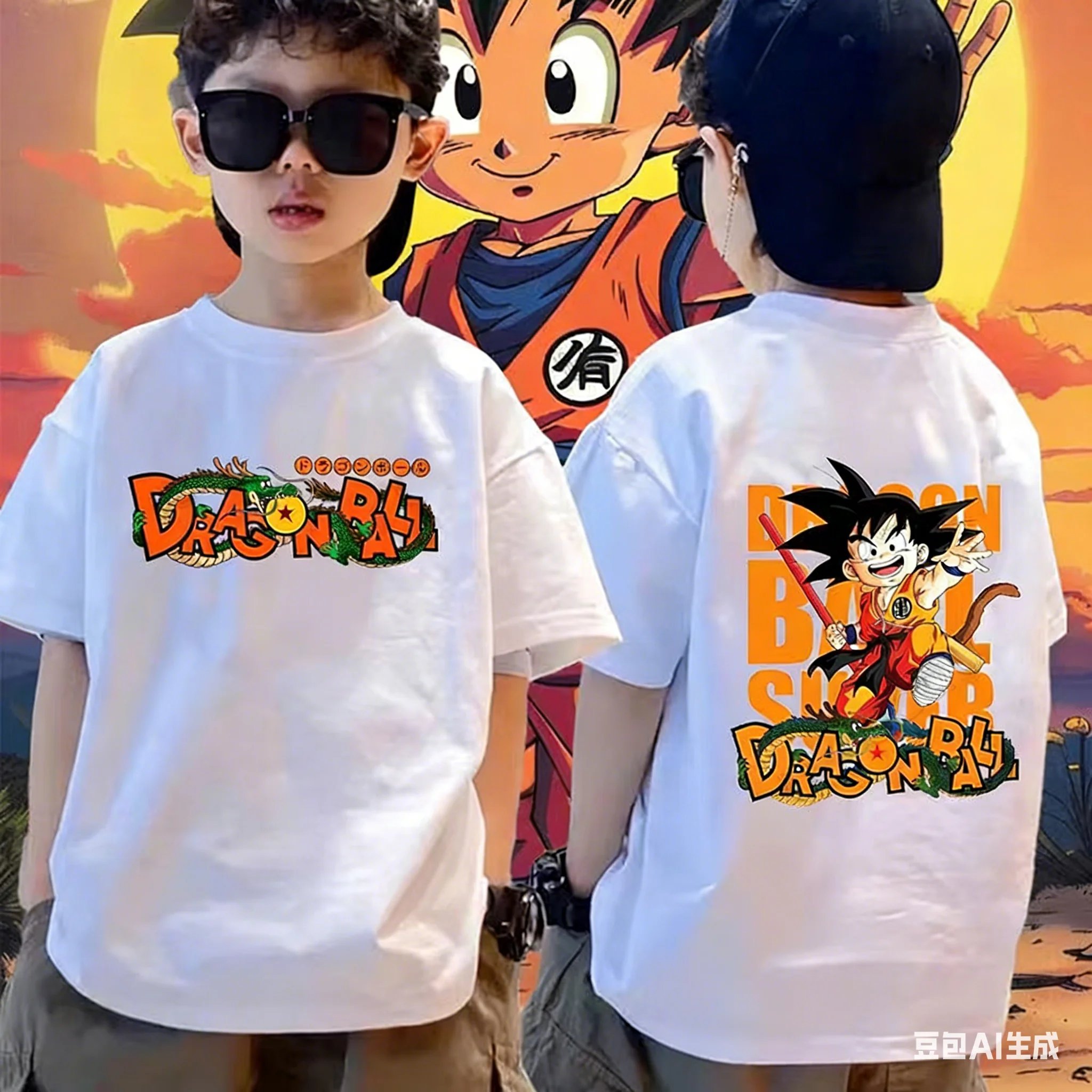 Summmer Dragon Ball Master Roshi Printed T-shirt Men's and Women's T-shirt Children's and Parental Clothing Boy Girl T-shirt