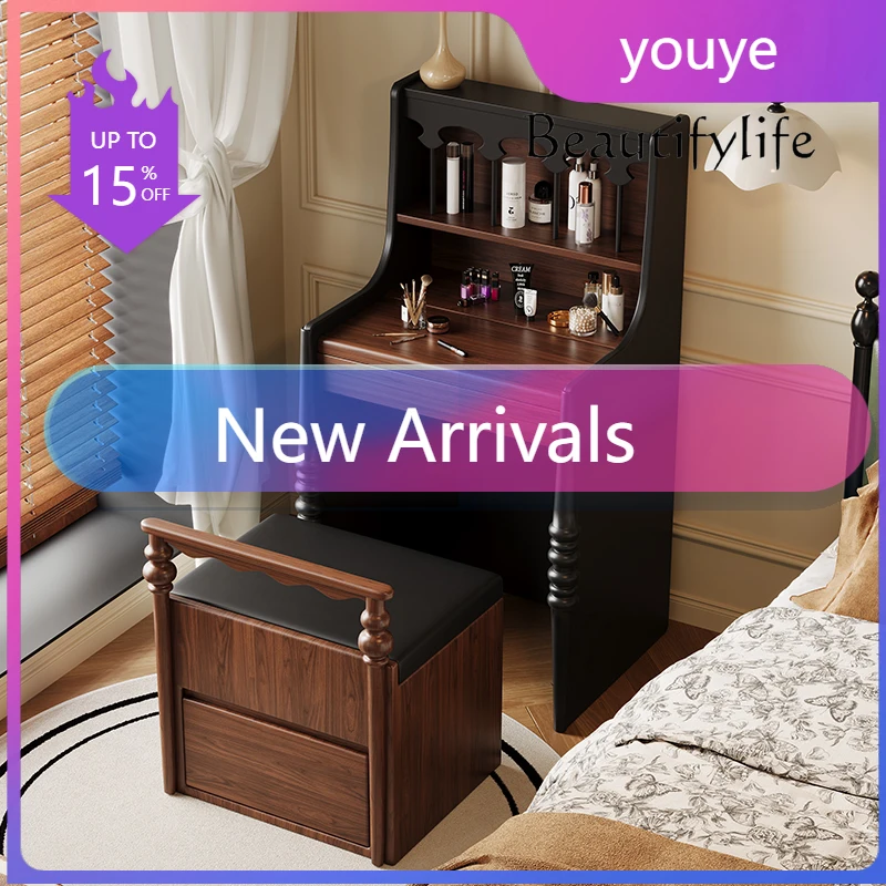 

Тумба для спальни A45 в средневековом стиле из массива дерева, французский ретро-стол для макияжа, тумба для хранения, туалетный столик для малогабаритной квартиры