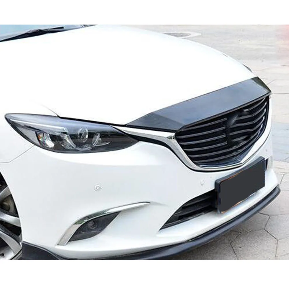 Car Garnish Black Plastic Front Engine Machine Grille Grill Upper Hood Stick Lid Trim For Mazda 6 Atenza 2017 2018 2019