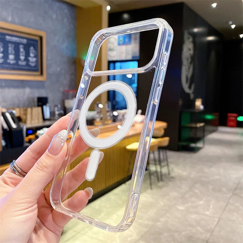 Cxd per Magsafe Custodia magnetica per telefono per Iphone 17 17Air 11 12 13 14 15 16 Pro Max XR X XS 7 8 Plus Cover posteriore rigida trasparente