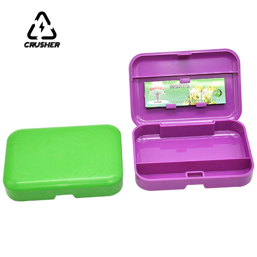 CRUSHER Portable 110mm*75mm Cigarette Case Flip Cover Storage Roll Paper Electric Lighter Tobacco Box Smoking Pipe Accessories