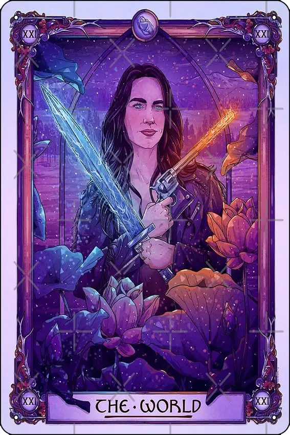 Wynonna | The World | Wynonna Earp Tarot Poster Metal Sign Decor - 8 x 12inch Bar Pub Garage Man Cave Wall Art