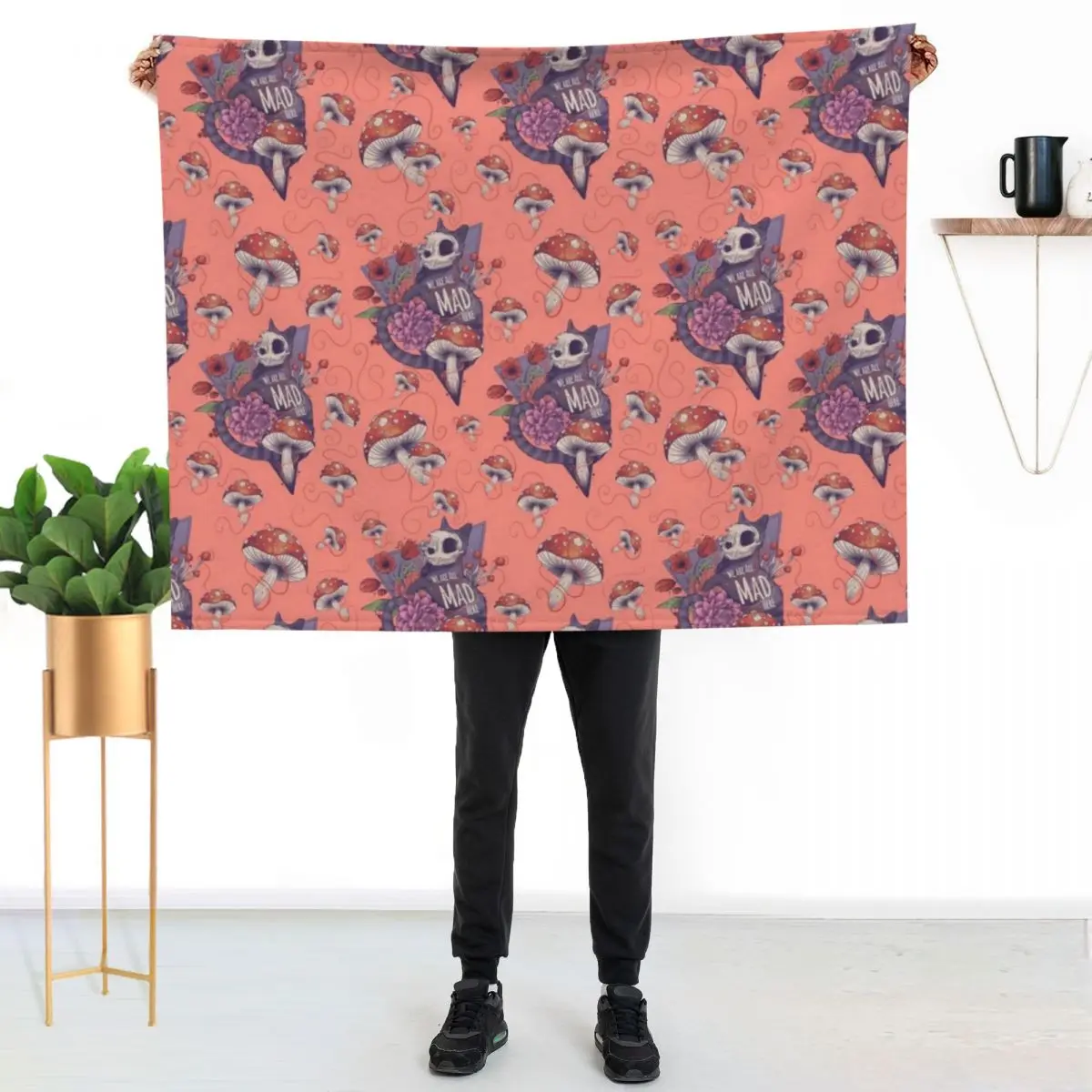 We are all mad here Throw Blanket sofa bed Luxury Furrys Heavy For Decorative Sofa Designers Blankets