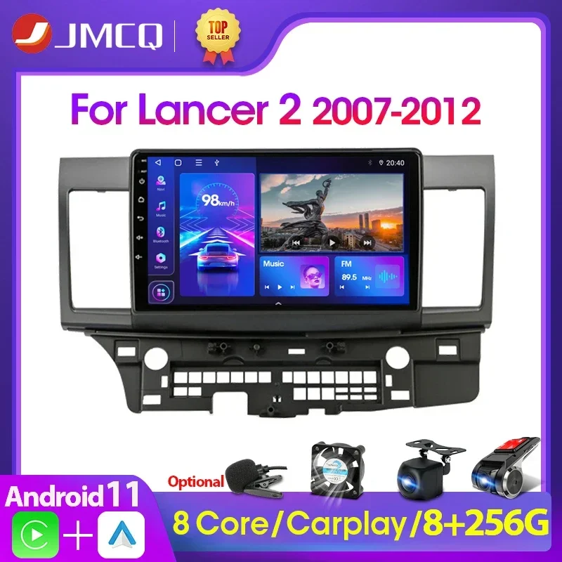 JMCQ Android 11 4G Car Radio For Mitsubishi Lancer 2007-2012 Car Radio Multimidia Video Player Navigation GPS 2din 2 Din Carplay