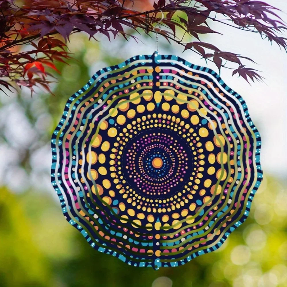 CIFBUY Wind Chimes 360 Rotating Garden Spinner Hanging Ornament Black and White Decor for Patio Yard Lawn Porch Balcony