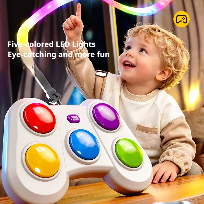 Rhythm Light Chase Game Dual Mode Sensory Toy Rechargeable Reaction Game LED Music Light Matching Family Fun Stress Relief