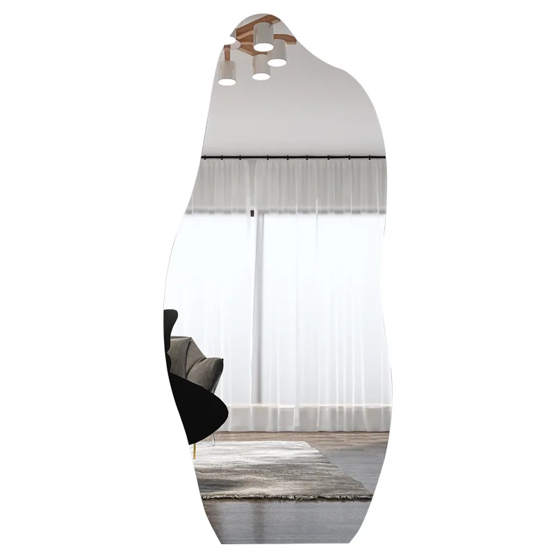 

Nordic style household floor-to-ceiling full-length mirror bedroom full body frameless fitting irregular