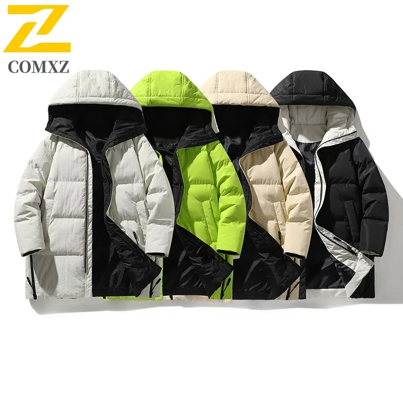 COMXZ Uomo Giacca invernale imbottita da uomo Multi-Funzione con cappuccio da lavoro all'aperto Parka caldo spesso Cappotti da campeggio leggeri e confortevoli rilassati