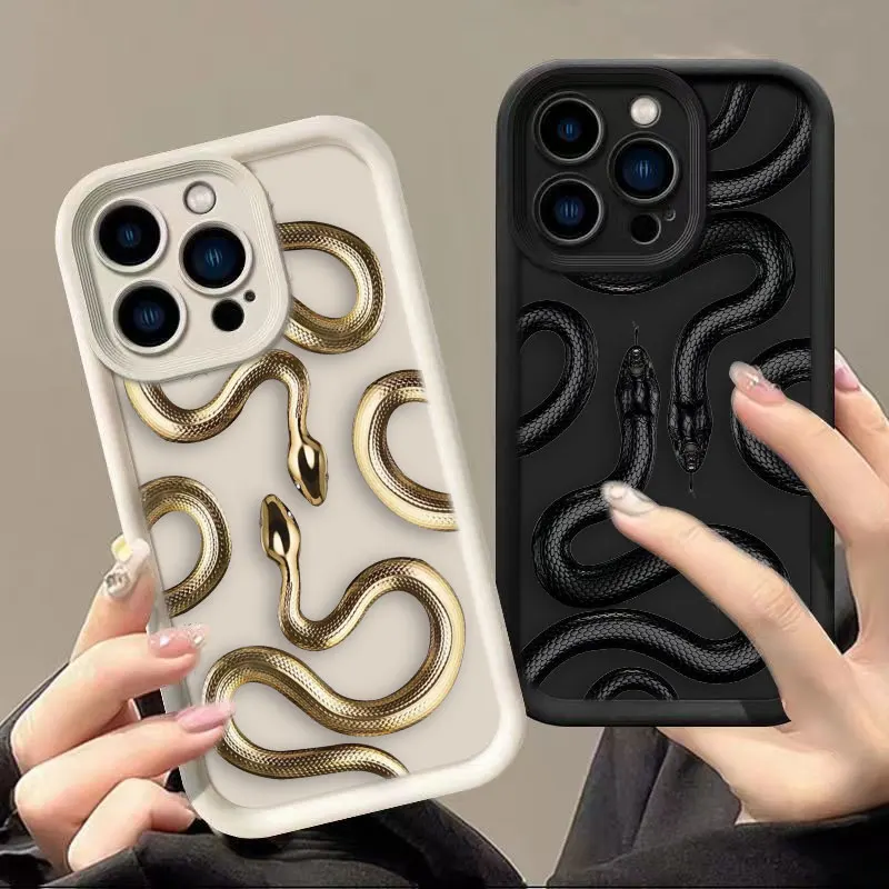 

Gold Black Purple Snake Phone Case For Xiaomi POCO X8 F8 F7 ULTRA F5 F4 F3 C40 M6 M7 X3 X4 GT X5 X6 X7 PRO DIY Shell Case Cover