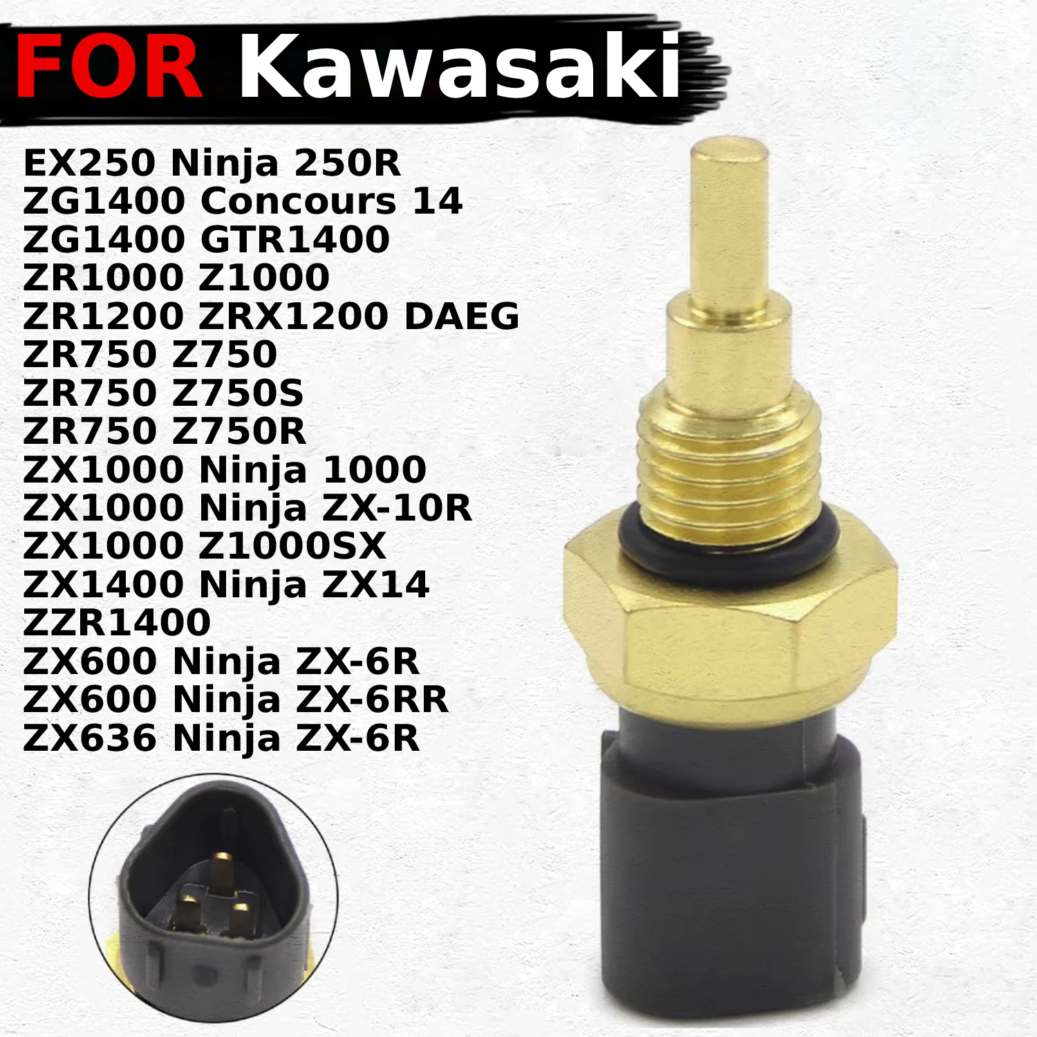 

Переключатель радиатора охлаждающей жидкости для мотоцикла, датчик температуры воды для Kawasaki ZX600, ниндзя, Φ 2007-2017, 2003, 2004, 2005, ZX636
