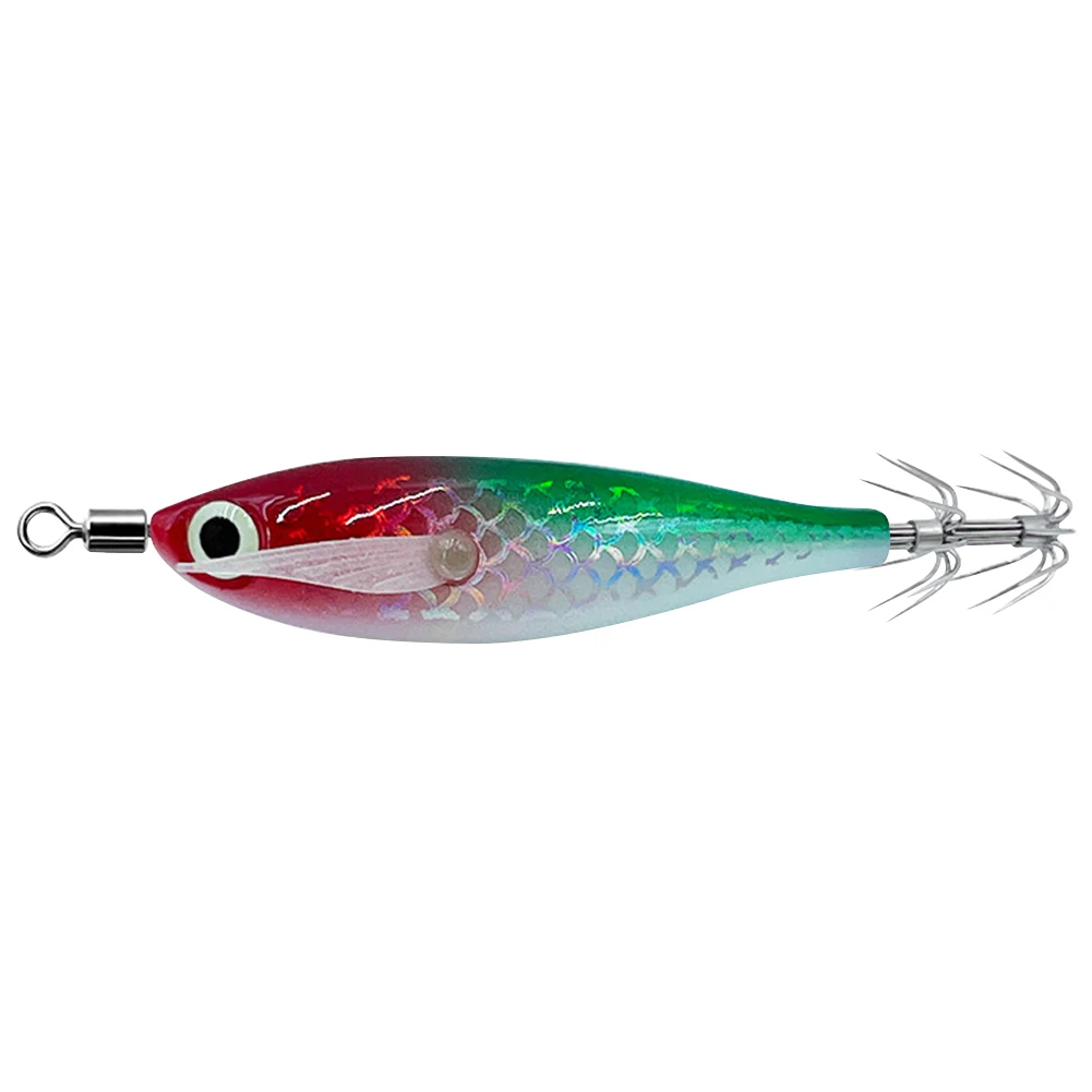 Luminous Squid Hook Squid Fishing Lure with 3D Eyes Cuttlefish Attracting Lure Glow In The Dark Squid Bait for Octopus Squid