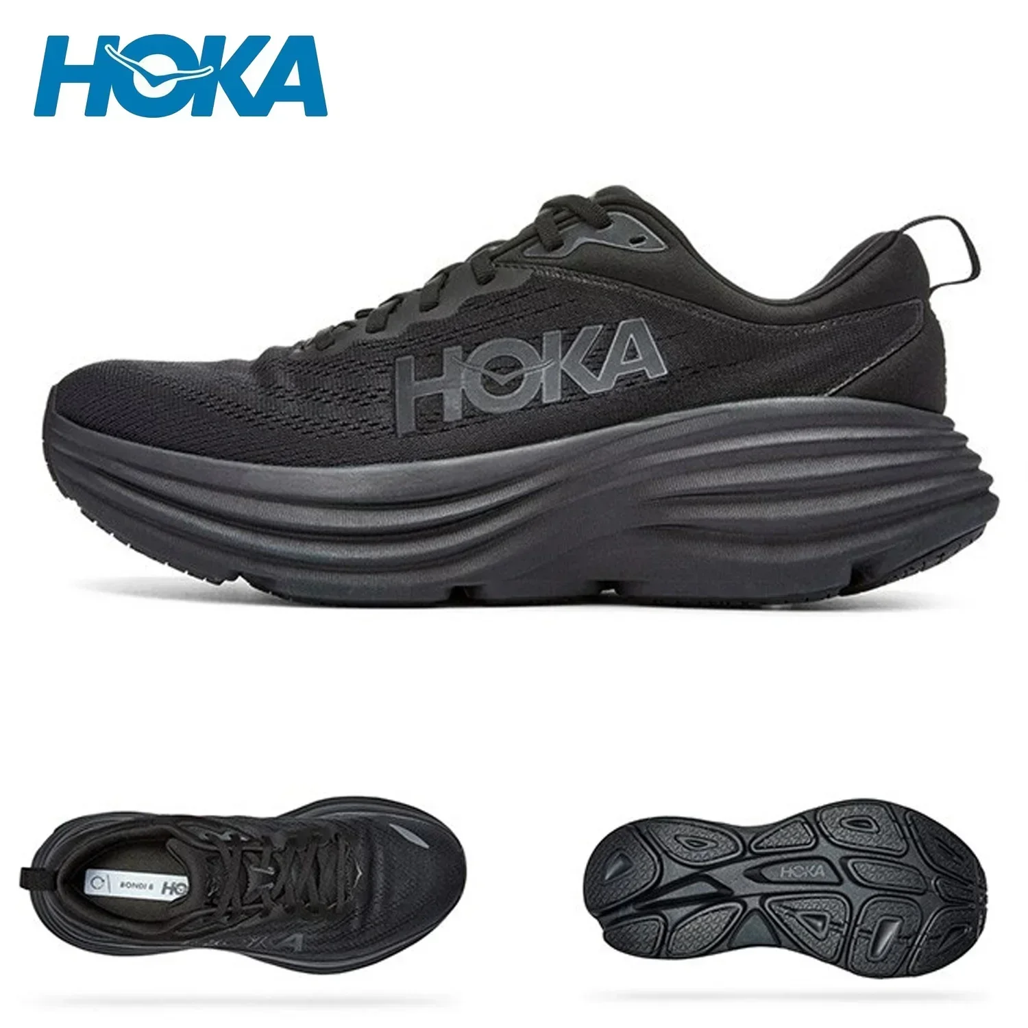 HOKA Original Bondi 8 Men Women Lightweight Running Shoes Elastic Cushioning Road Running Sneakers Breathable Outdoor Sneakers