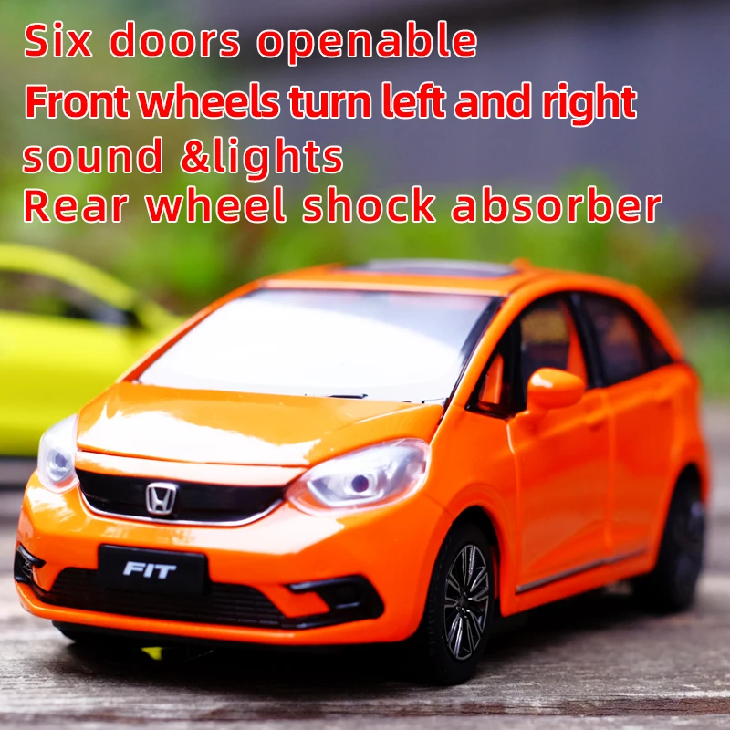 1/32 Honda Fit Family Car Metal Alloy Diecast Car Model Doors Openable With Sound Light Model Gift Toys For Children's Vehicle