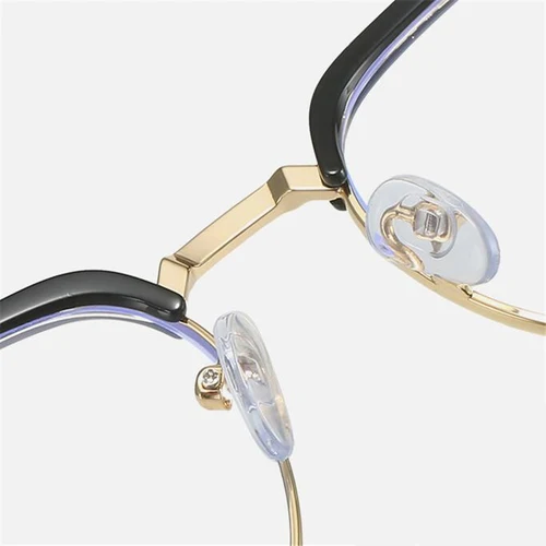 Imagen 2 del producto Montura de cejas para estudiantes, gafas para miopía, acabado para mujeres y hombres, gafas cuadradas de media montura para miopía, prescripción de 0-0,5-0,75 a-6,0