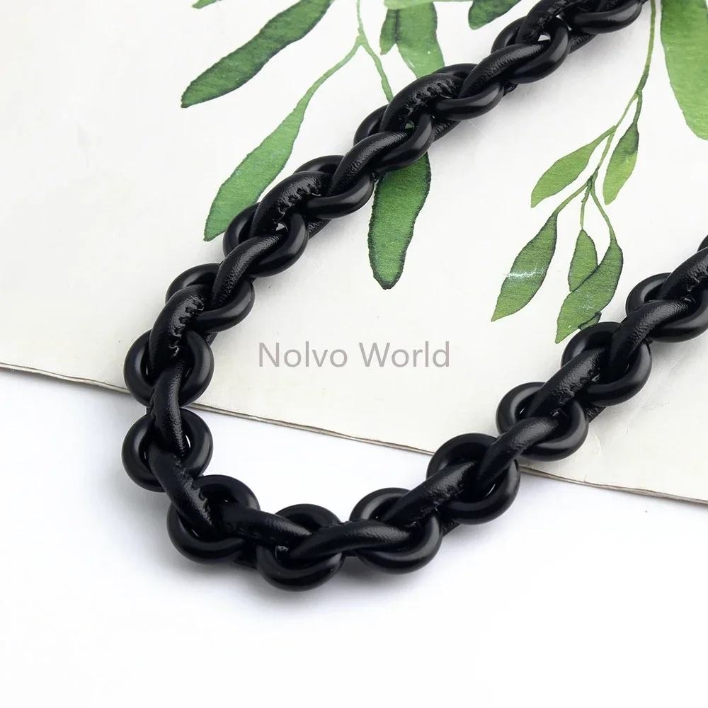 1/4/8PCS Black Length:62cm Acrylic Leather Chain For Versatile Handbag Underarm Bags Strap DIY Purse Handle Replace Accessories