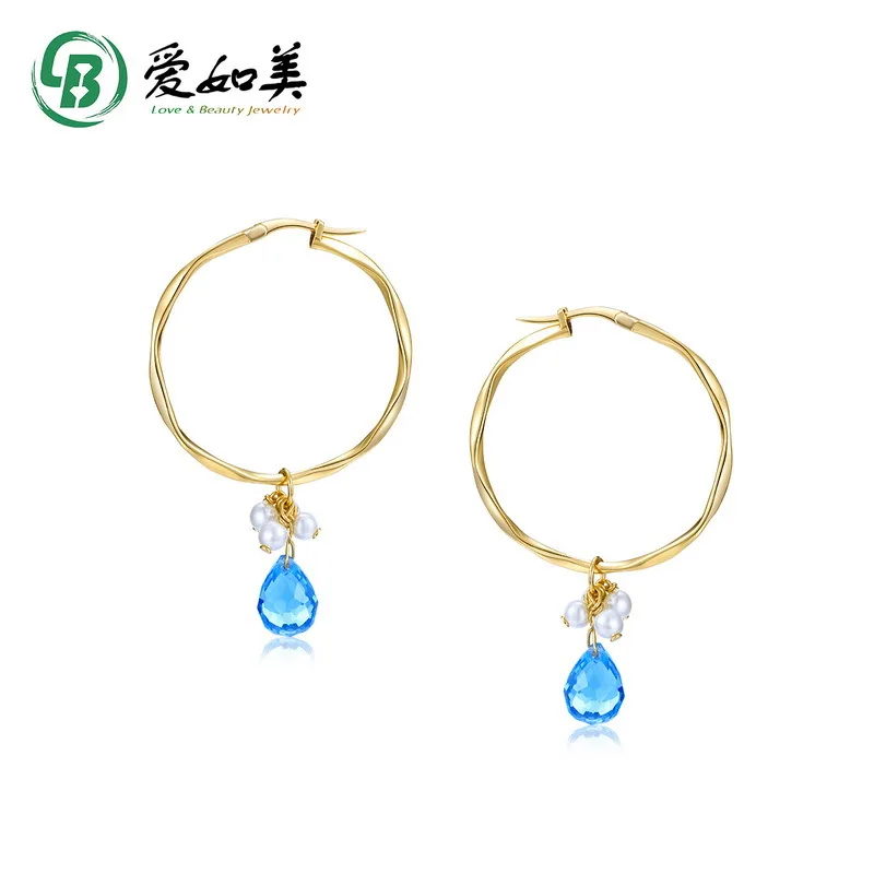 

18K Gold PT950 Platinum Silver Plated 7-layer Gold Japanese Light Luxury Jewelry Short Hair Earrings Niche Design Earrings