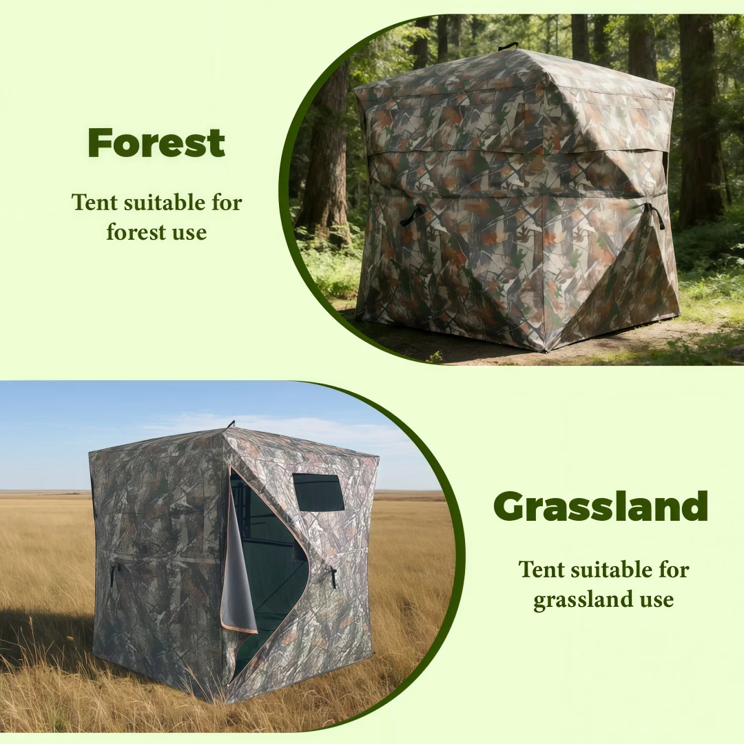 Camouflage Pop-Up Hunting Blind Easy Setup Ground Shelter Outdoor Camo Blind with Storage for Deer Turkey Duck Archery Season view 5