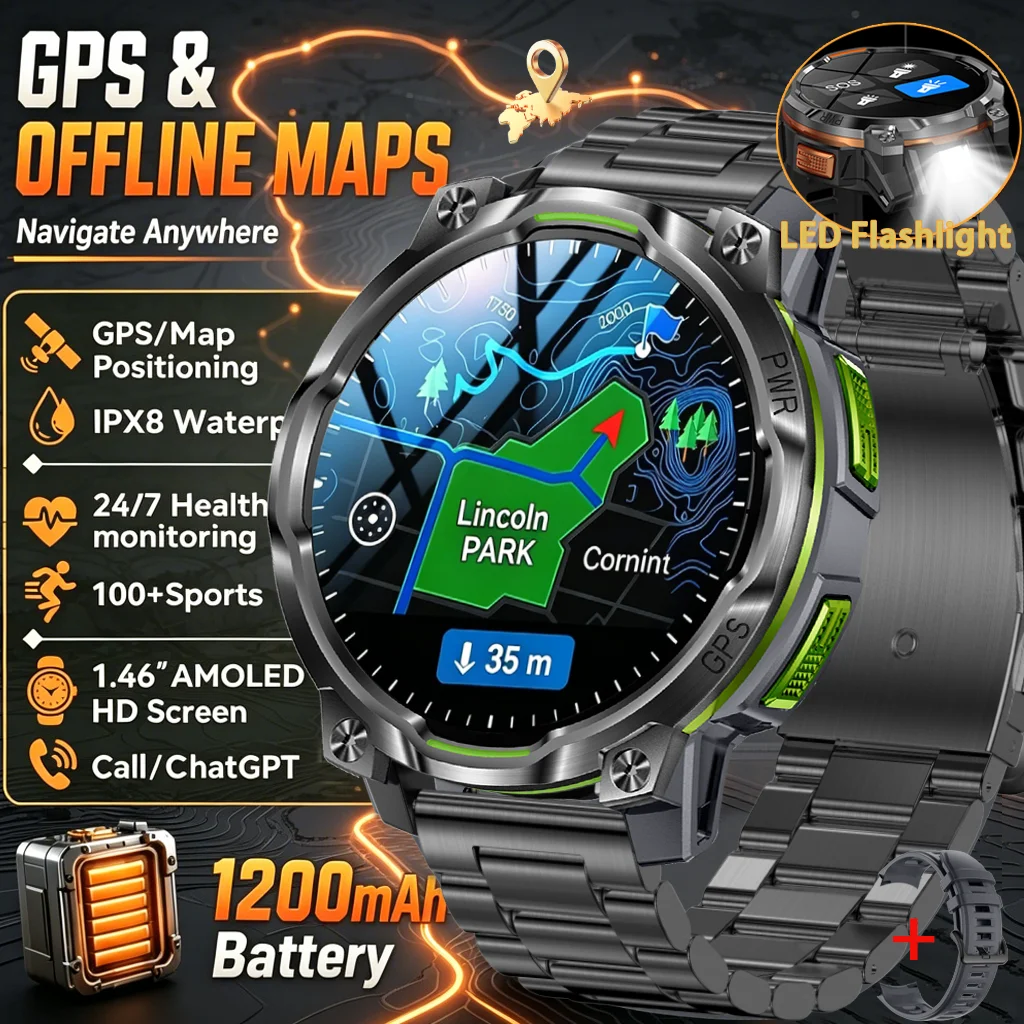 2026 2026 New T-Rex3 Pro 1200mAh Battery Smart Watch GPS Path 5ATM Waterproof Sports Run Tracker Outdoors Compass Military Smartwatc - Aliexpress Deal
