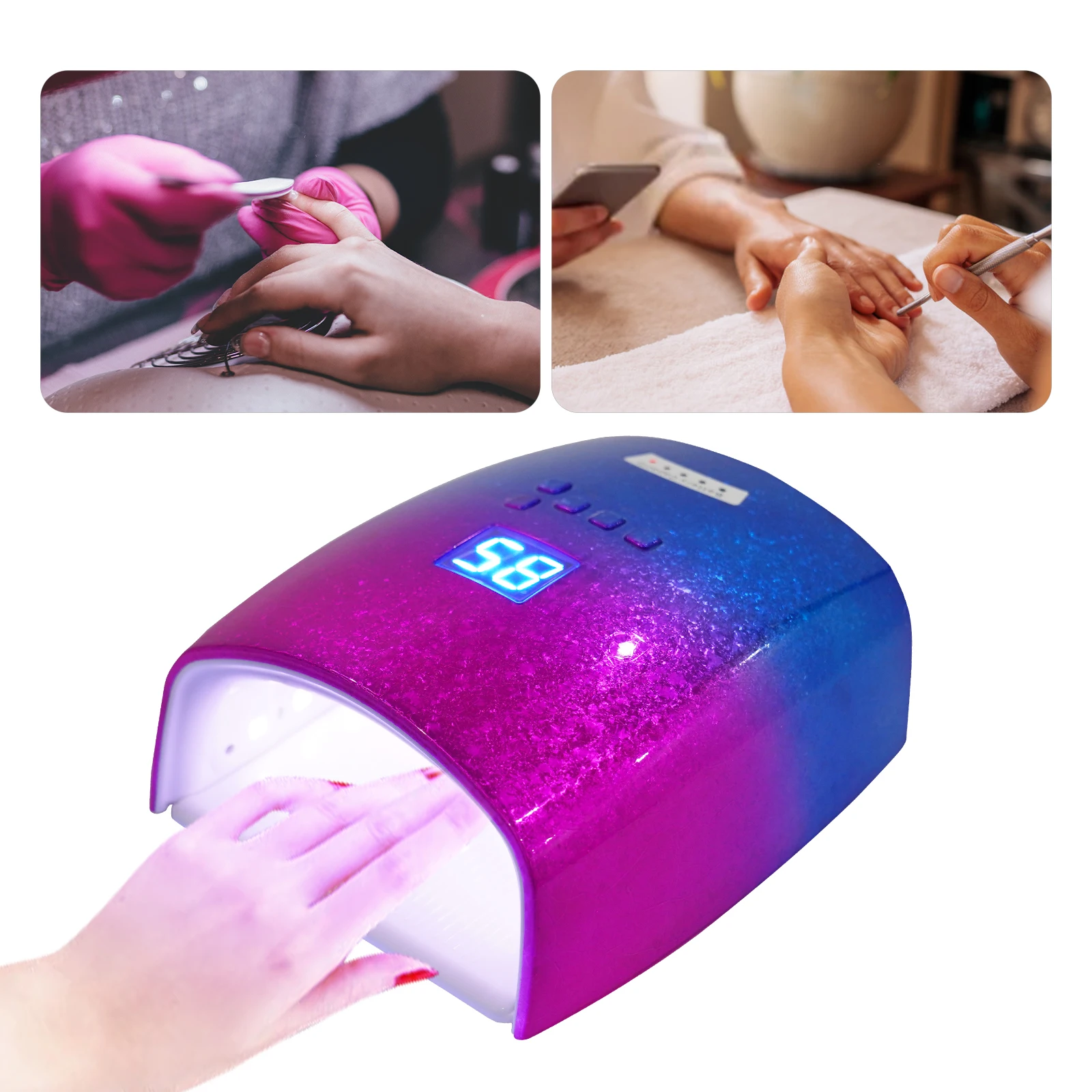 Nail Dryer Wireless Charging Manicure Machine UV + LED Nail Lamp Timer Automatic Sensor Beauty Salon For Novices