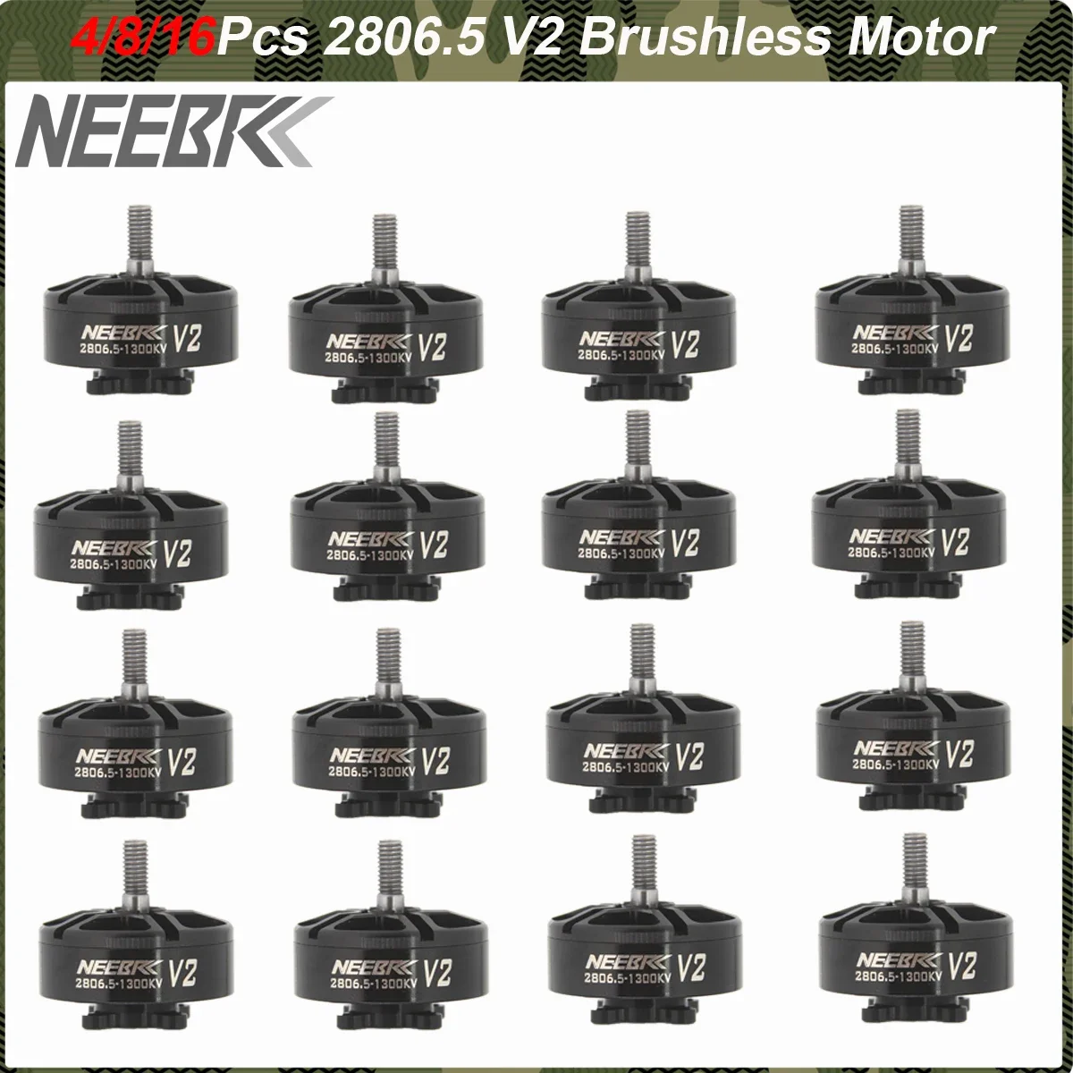 4/8/16PCS NEEBRC 2806.5 2807 1300KV Brushless Motor FPV Motor 3-6s for APEX Mark4 7inch FPV Racing Dronequadcopter RC plane