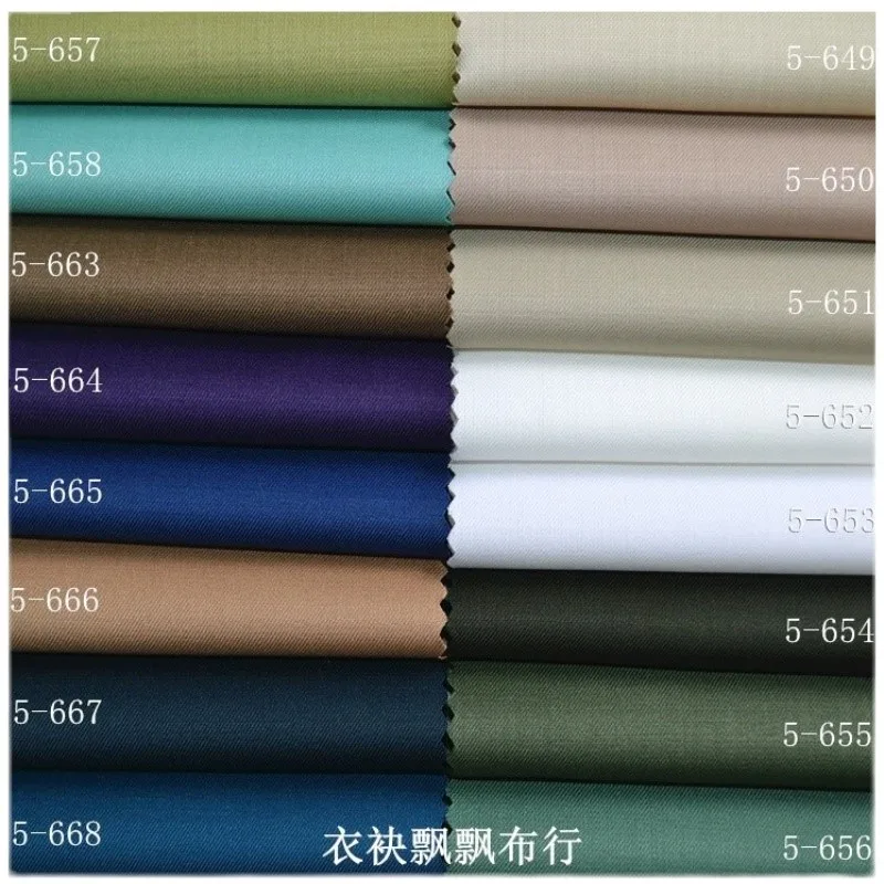 The fabric for suit is fine-spun military green white beige and blue woolen It used trousers skirts