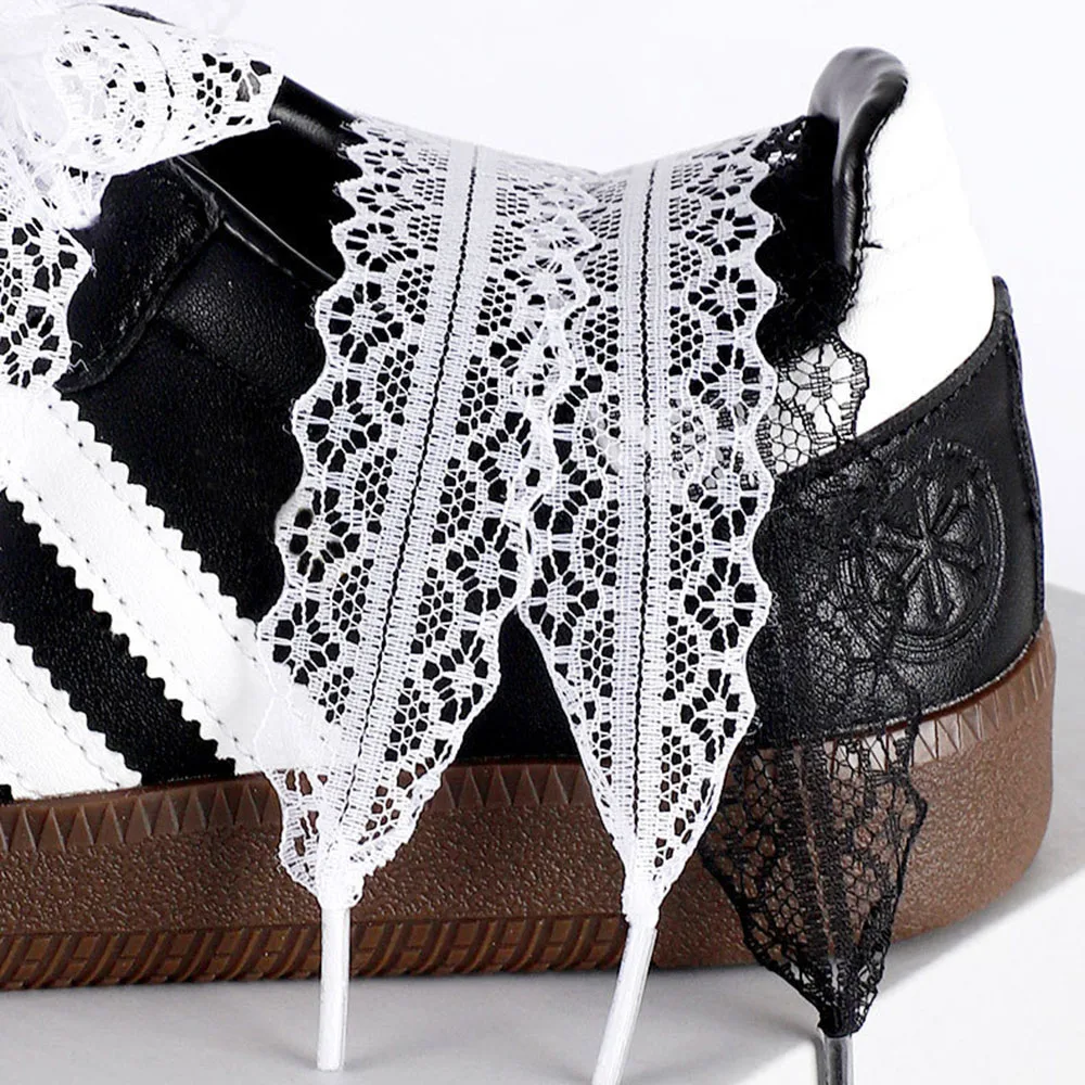 

100/120/140cm Lace Braided Shoe Laces 2.9cm Flat Hollow Out Shoe Laces Fancy Shoelaces for Women Ballet Sneakers Training Shoes