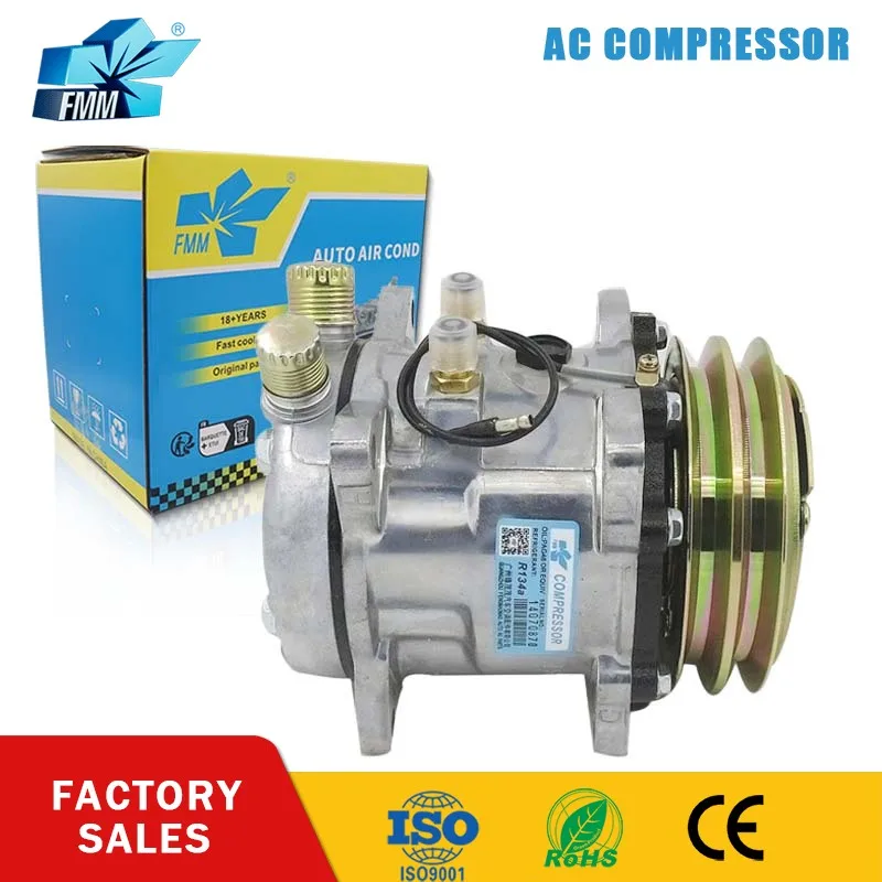 

FMM 507 SD5H11 SD507 Auto Car Air conditioner AC Compressor 12V 24V for Tractor Excavator Heavy Duty Truck