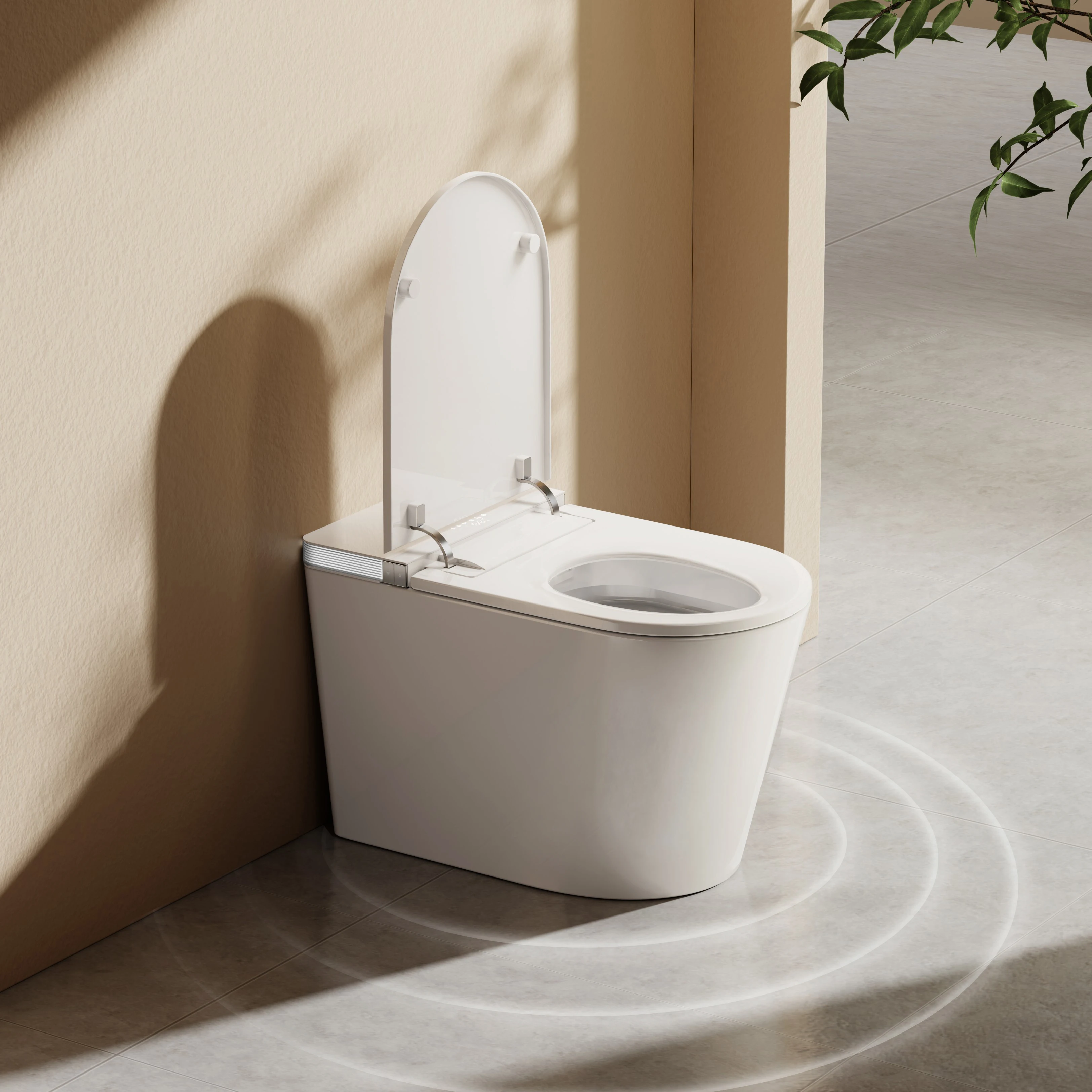 Fully Automatic Integrated Smart Toilet with Digital Display, S-Trap Drainage, Elongated Bowl and Multifunctional Heated Seat