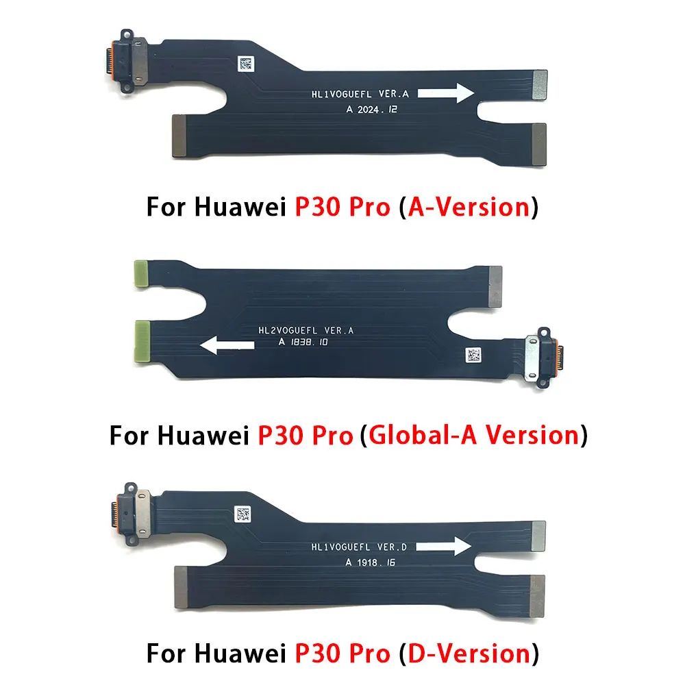 10 Pcs New USB Charging Dock Flat Cable For Huawei P30 Pro Tail Plug Small Board Charg Connector Flexible Ribbon