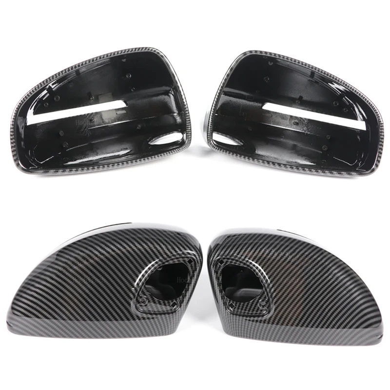 Mirror Cover For Audi TT TTS TTRS MK2 (8J) R8 (42) 2007-2014 Carbon Fiber Look Car Exterior Rear View Cap Shell Replacement Case