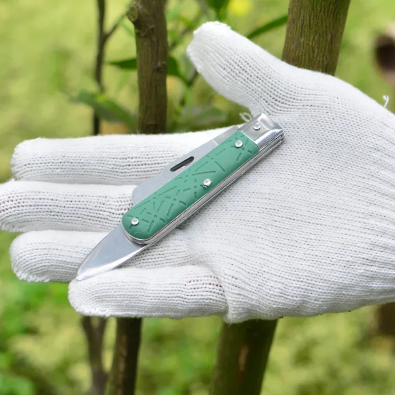 Grafting folding knife Garden Seedling foldable Cutter Branch blade nursery Cutting Pruning Tool bark peeler lifter Tree budding