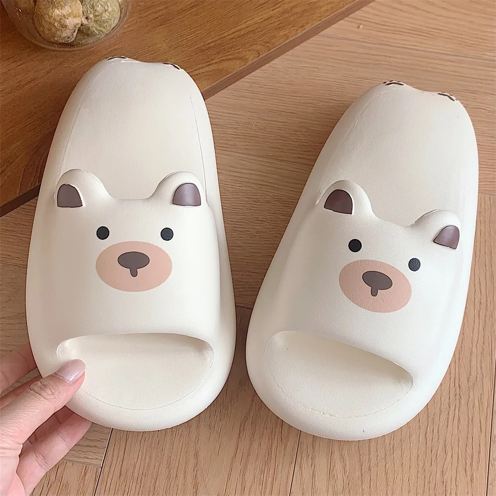 

New Summer Women Slippers Soft Sole Cute Bear Design Non Slip Breathable Indoor House Shoes Casual Sandals