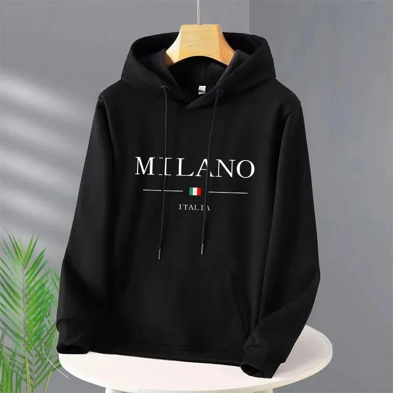 Luxury Brand Milan Fashion Hoodies Long Sleeve Pullover Hooded Sweatshirts Unisex Print Hoodies Casual Streetwear Men\'s Clothing