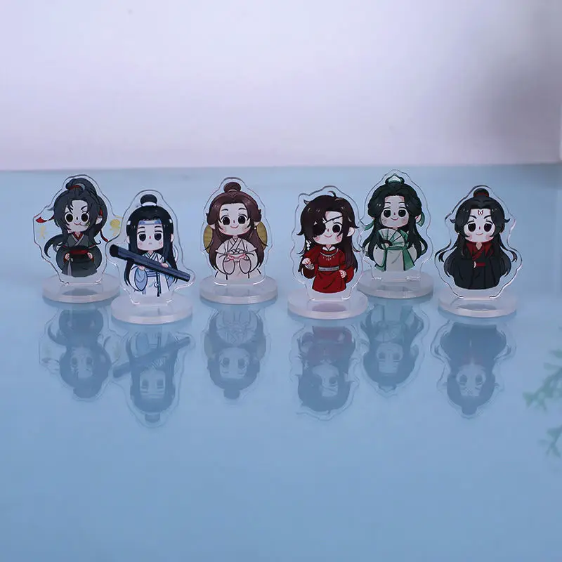 6PCS/Set 4.5CM Mo Dao Zu Shi , Tian Guan Ci Fu, Ren Zha Fan Pai Acrylic Figure Stand Model Plate Holder Cosplay Gifts