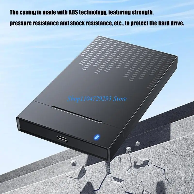 2.5inch SATAs SSDs Enclosure Universal Compatibility for Laptop Hard Drive Storage 