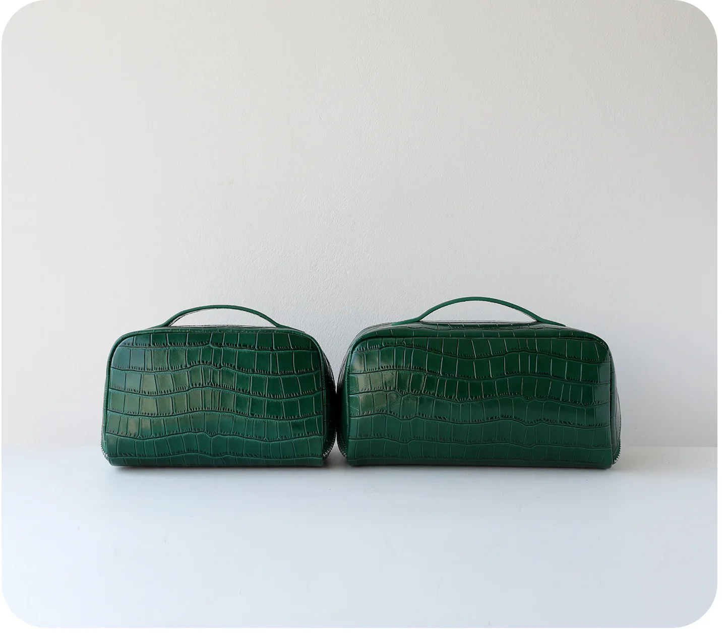 Waschtasche aus echtem Leder mit Krokodilstruktur, großes Fassungsvermögen, Reise-Kosmetik- und Toilettenartikel-Organizer, Damentasche, Make-up-Tasche, Luxustasche – Detail 10