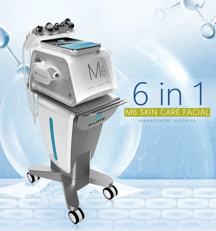 M6 Hydro Dermabrasion Machine Multifunction Aqua Facial Cleansing Hydro Machine Skin Whitening Face Care Anti-Wrinkle Machine