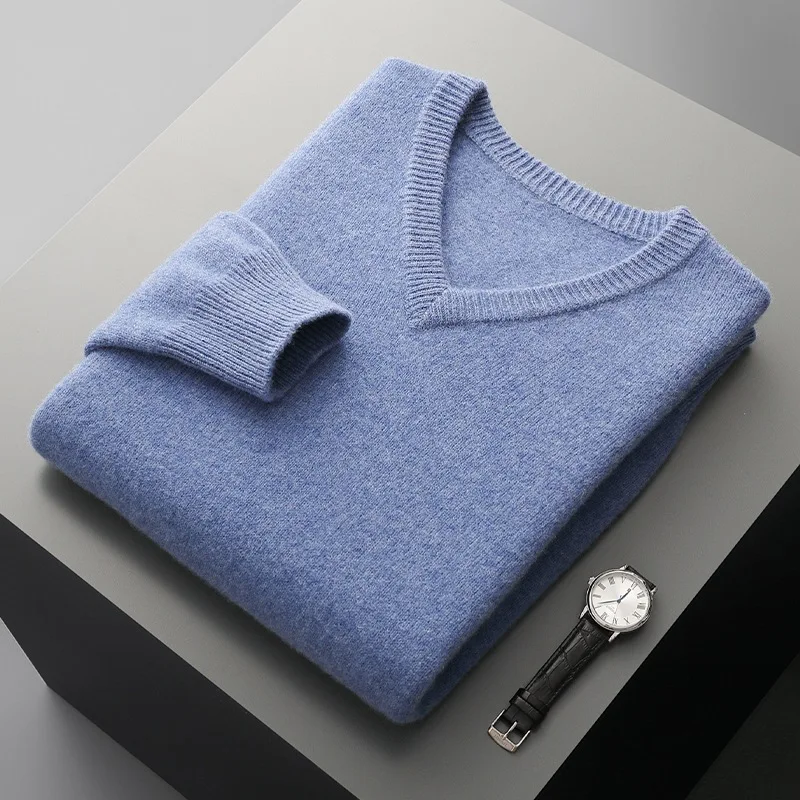 شتاء جديد% رداء علوي من الصوف الرجال سبعة إبرة مزدوجة الطبقات سميكة بلون البلوز رداء علوي من الصوف محبوك Bas #3